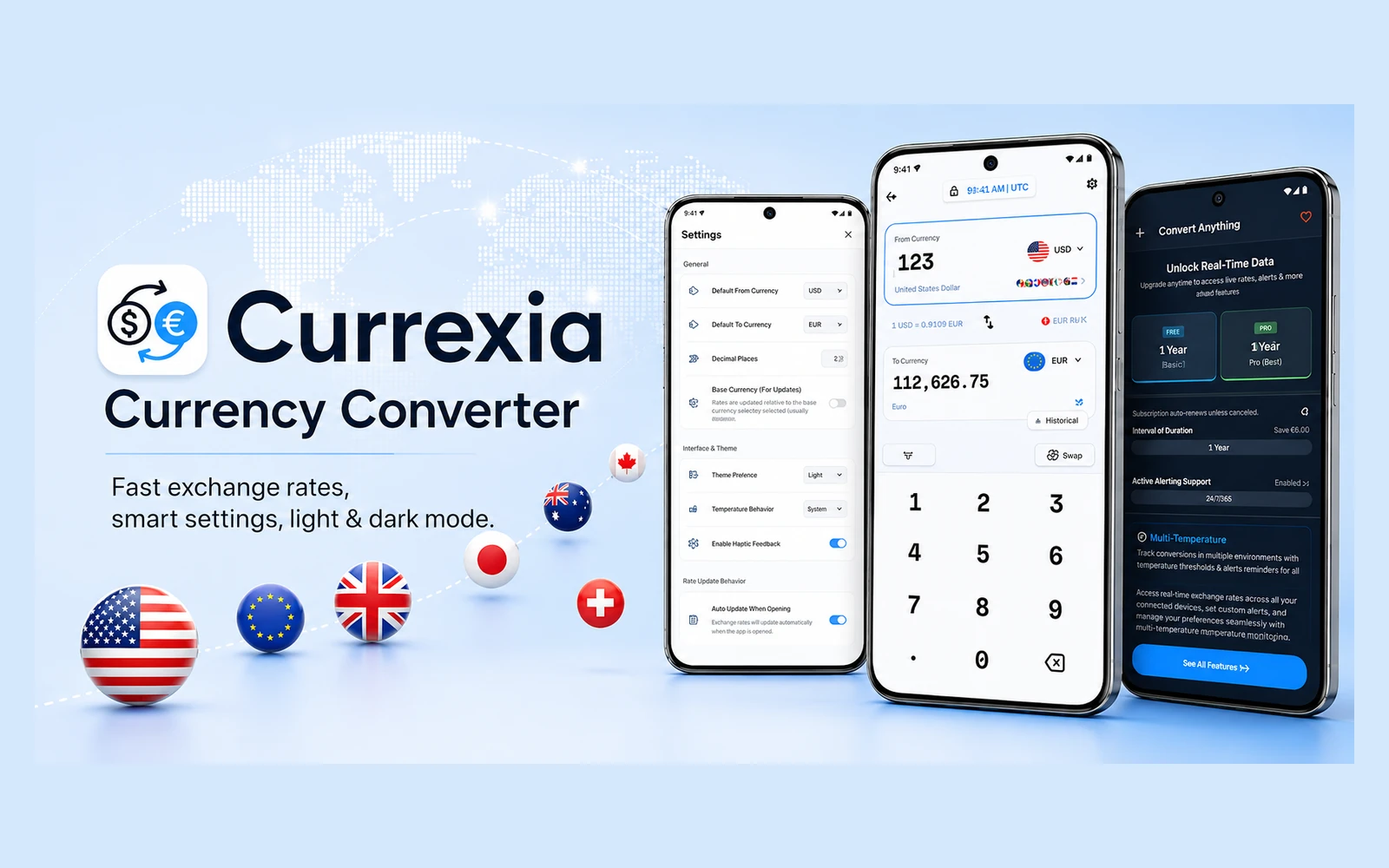 Currexia real product interface