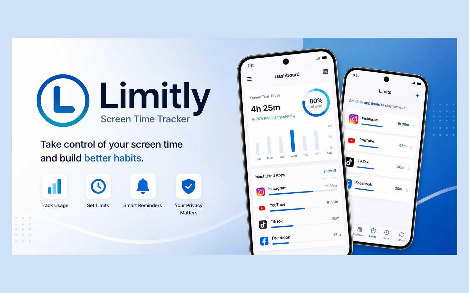 Limitly Android app promotional preview