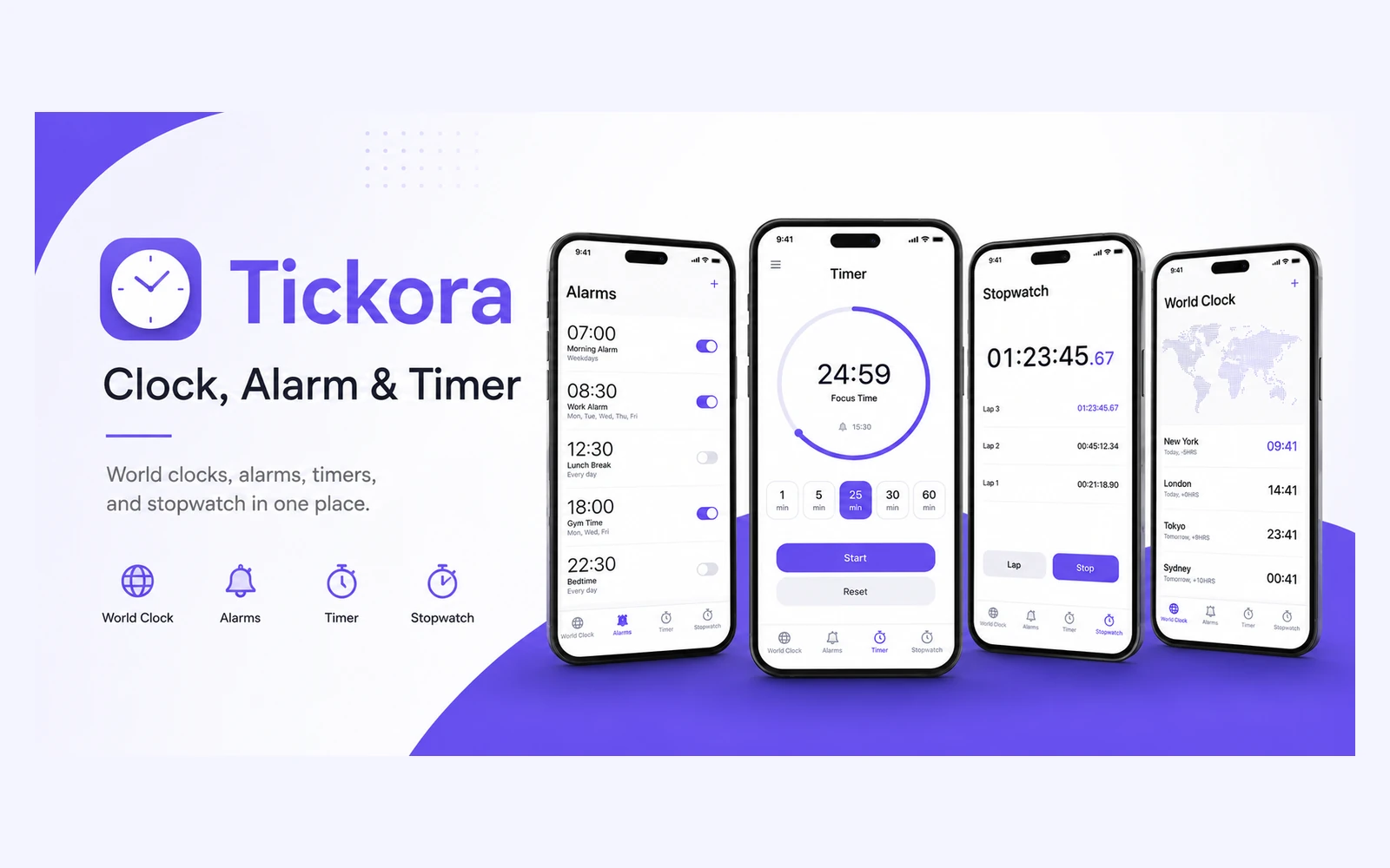 Tickora Android app promotional preview