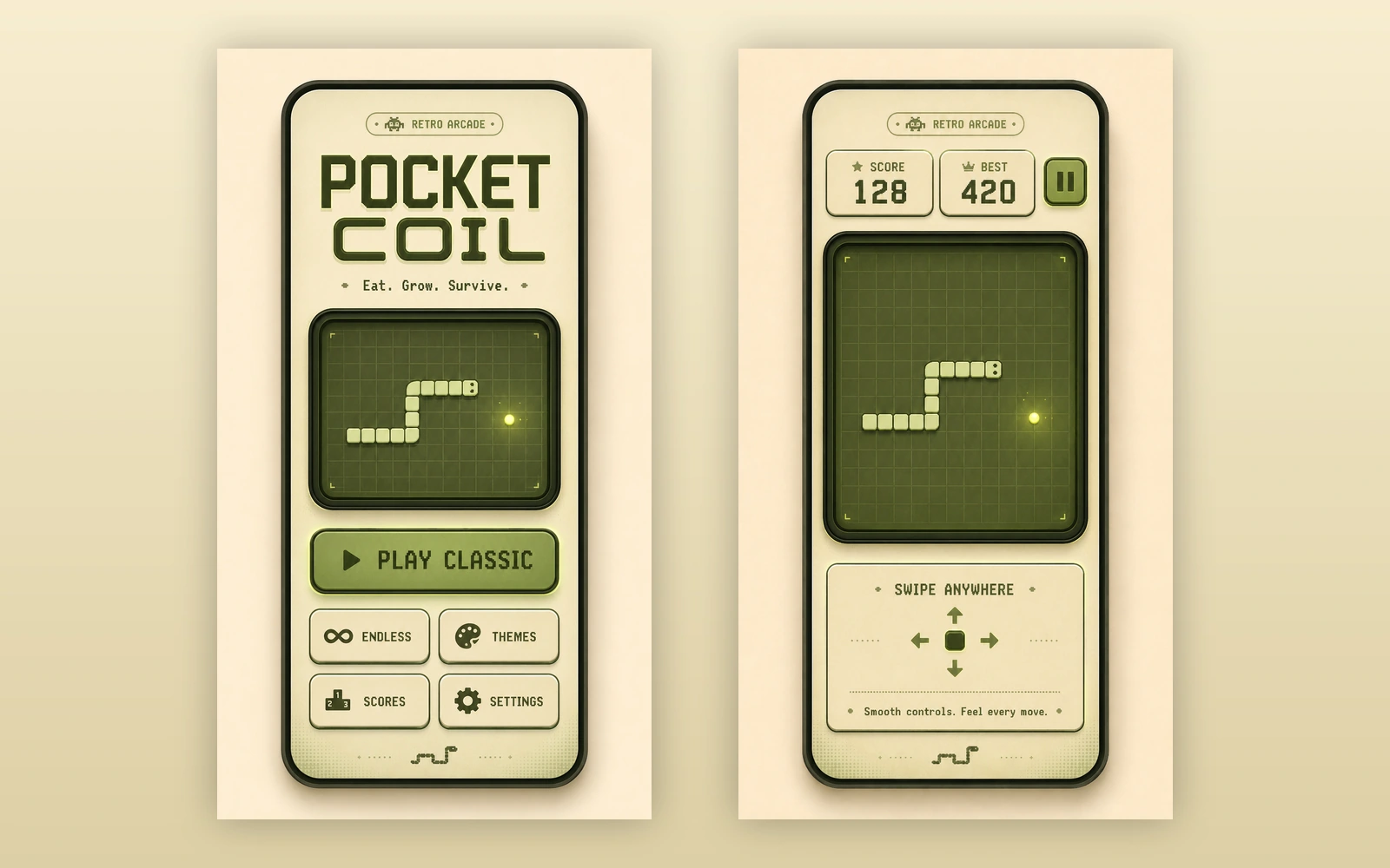 Pocket Coil — Menu and gameplay