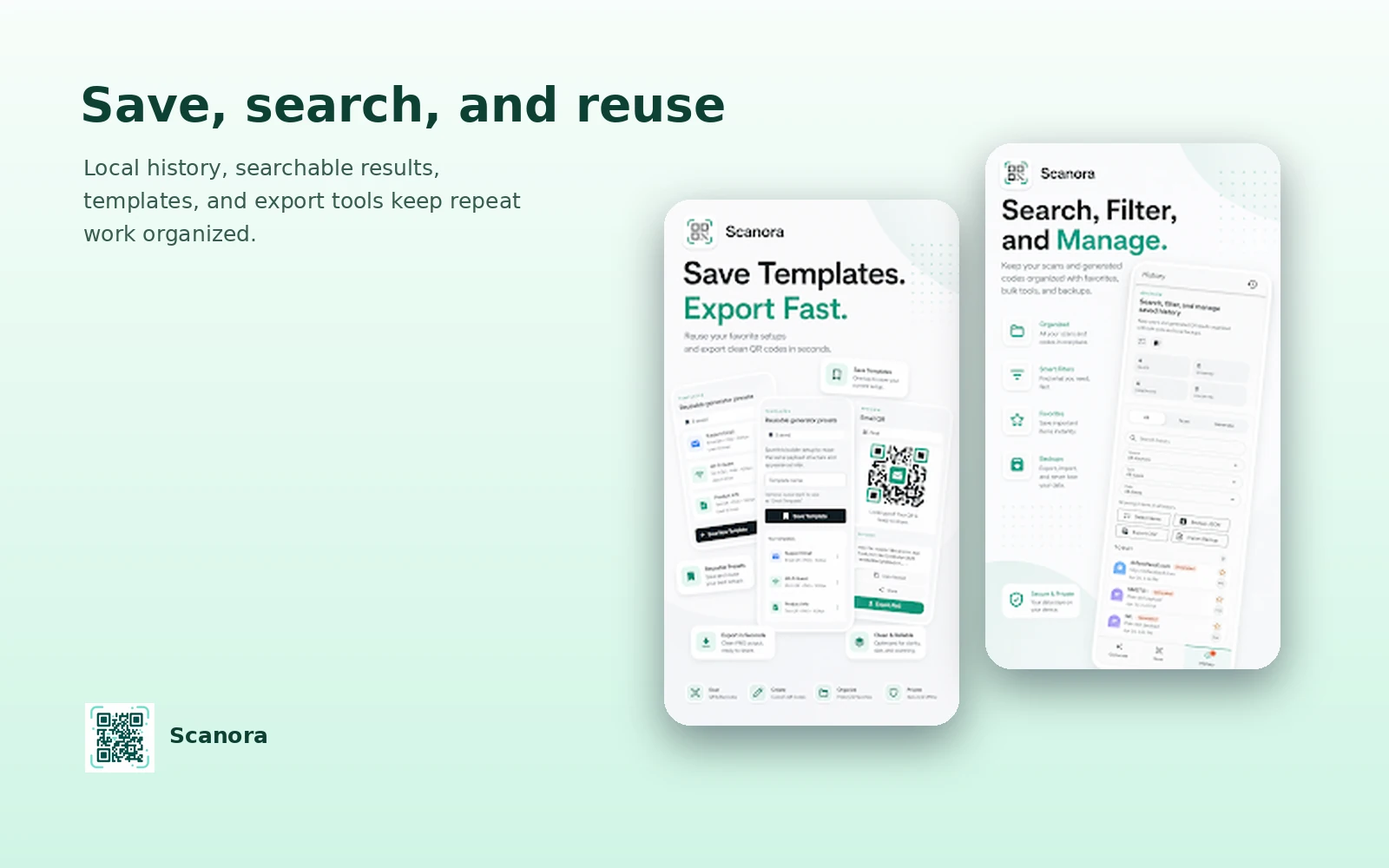 Scanora — Organize results