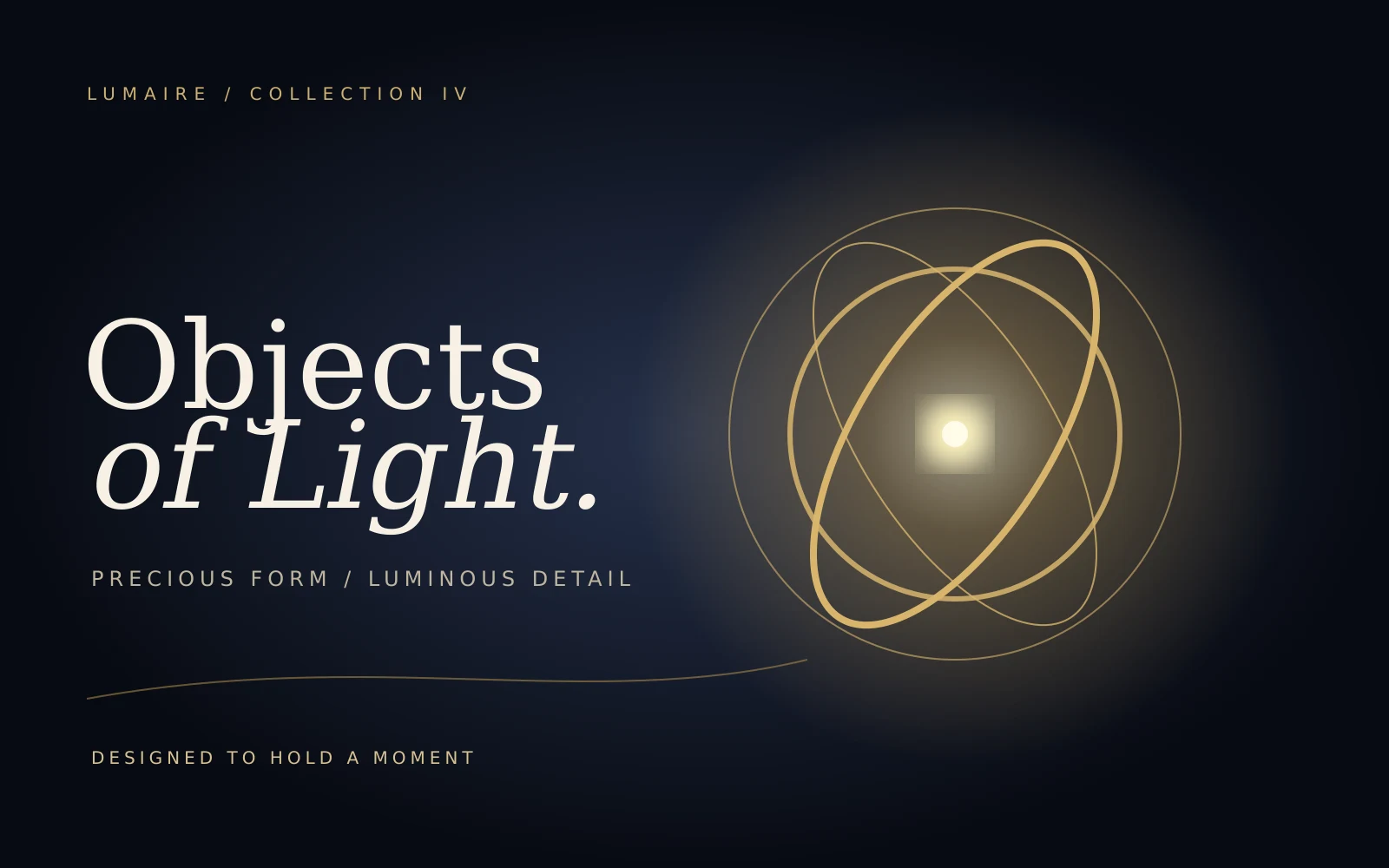 Lumaire Objects of Light cinematic website cover